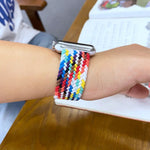 Rainbow Braided Single Loop Replacement Watchbands, Size: S 130mm For Apple Watch Series 6 & SE & 5 & 4 40mm / 3 & 2 & 1 38mm, S 130mm 40mm / 38mm
