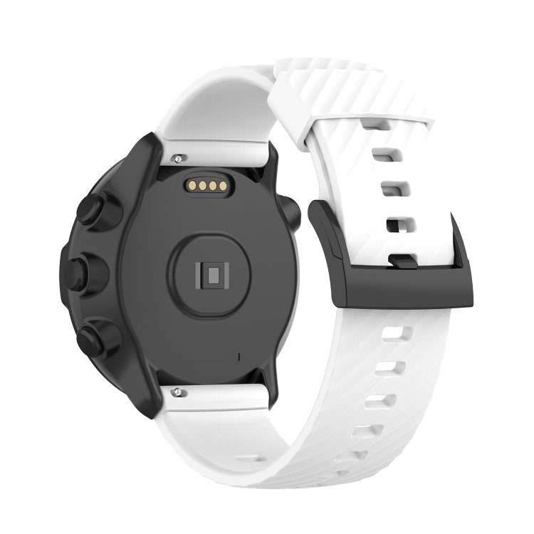 For Suunto 7 24mm Solid Color Silicone Replacement Strap Watchband