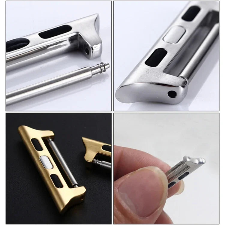 2 PCS Watchbands Stainless Steel Acoustic Ear Connector, Width: 22mm For Apple Watch Series 6 & SE & 5 & 4 44mm / 3 & 2 & 1 42mm, Width: 22mm For Apple Watch 44mm / 42mm