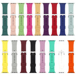 Silver Buckle Silicone Replacement Strap Watchband, For Apple Watch Series 7  41mm / & 6 & SE & 5 & 4 40mm, For Apple Watch Series  7  45mm / & 6 & SE & 5 & 4 44mm