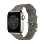 Two-color nylon braid replacement watch strap for Apple Watch displayed on a smartwatch, showcasing its stylish design.