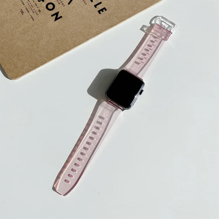 Discoloration in Light TPU Replacement Watchbands For Apple Watch Series, 7 45mm / 6 & SE & 5 & 4 44mm / 3 & 2 & 1 42mm, 7 41mm / 6 & SE & 5 & 4 40mm / 3 & 2 & 1 38mm