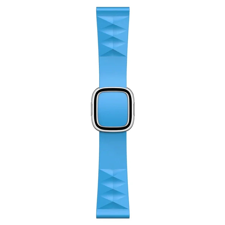 Modern Style Silicone Replacement Strap Watchband For Apple Watch Series 6 & SE & 5 & 4 44mm / 3 & 2 & 1 42mm, Black Buckle, Rose Gold Buckle, Silver Buckle