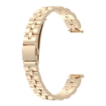 For Fitbit Luxe Special Edition Three-beads Stainless Steel Flat Buckle Replacement Strap Watchband