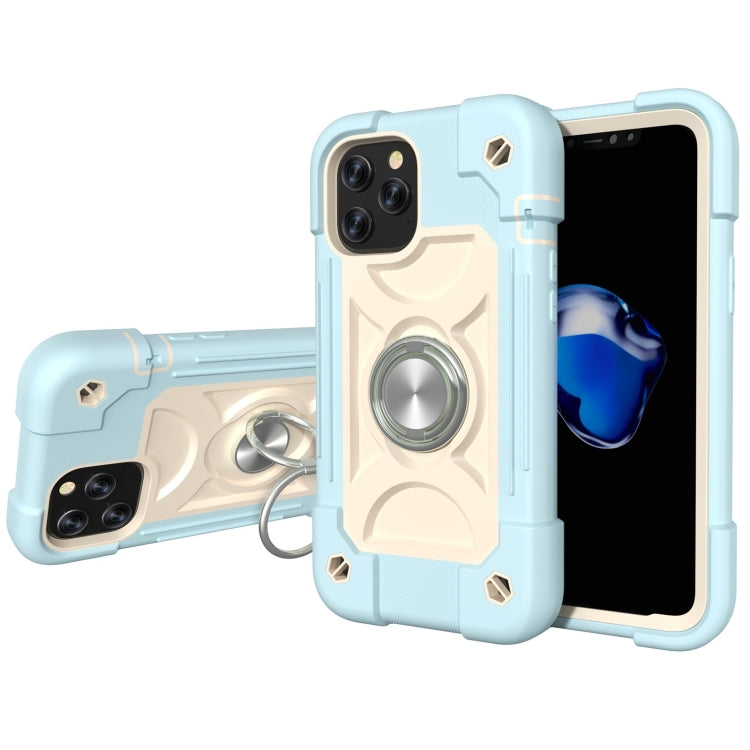 Shockproof Silicone + PC Protective Case with Dual-Ring Holder, For iPhone 12 / 12 Pro, For iPhone 12 Pro Max
