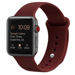 Silicone Replacement Strap Watchband For Apple Watch Series, 7 41mm / 6 & SE & 5 & 4 40mm / 3 & 2 & 1 38mm, 7 45mm / 6 & SE & 5 & 4 44mm / 3 & 2 & 1 42mm