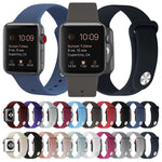 Silicone Replacement Strap Watchband For Apple Watch Series, 7 41mm / 6 & SE & 5 & 4 40mm / 3 & 2 & 1 38mm, 7 45mm / 6 & SE & 5 & 4 44mm / 3 & 2 & 1 42mm
