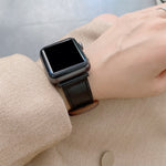 8-shape Buckle Retro Leather Replacement Strap Watchband For Apple Watch Series, 7 41mm / 6 & SE & 5 & 4 40mm / 3 & 2 & 1 38mm, 7 45mm / 6 & SE & 5 & 4 44mm / 3 & 2 & 1 42mm