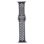 Metal Buckle Silicone Replacement Watchband For Apple Watch Series, 7 41mm / 6 & SE & 5 & 4 40mm / 3 & 2 & 1 38mm, 7 45mm / 6 & SE & 5 & 4 44mm / 3 & 2 & 1 42mm