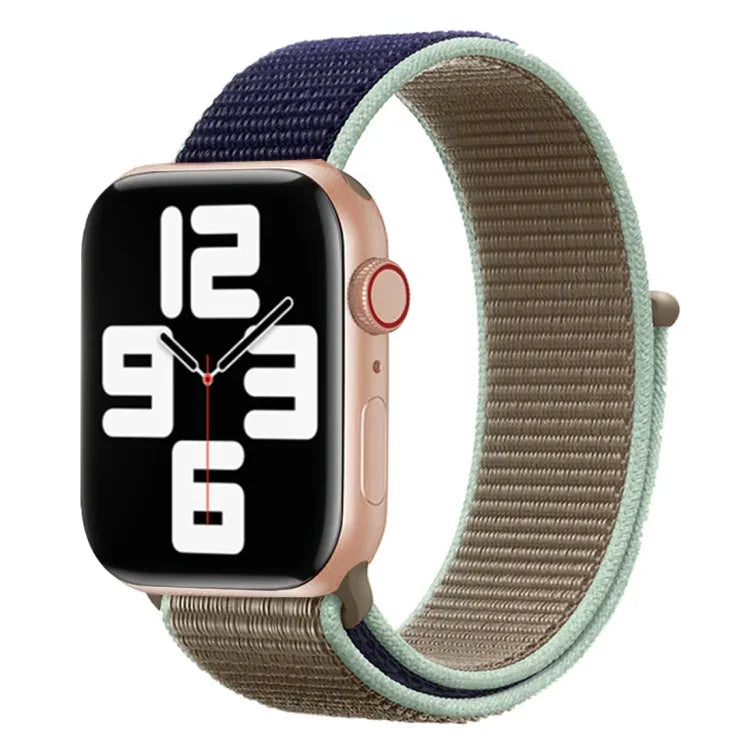 Color Matching Nylon Watchband, For Apple Watch Series 7 41mm / 6 & SE & 5 & 4 40mm / 3 & 2 & 1 38mm, For Apple Watch Series 8&7 41mm / SE 2&6&SE&5&4 40mm / 3&2&1 38mm, For Apple Watch Series 7 45mm / 6 & SE & 5 & 4 44mm / 3 & 2 & 1 42mm               ...