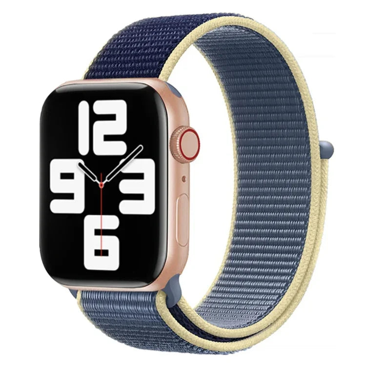 Color Matching Nylon Watchband, For Apple Watch Series 7 41mm / 6 & SE & 5 & 4 40mm / 3 & 2 & 1 38mm, For Apple Watch Series 8&7 41mm / SE 2&6&SE&5&4 40mm / 3&2&1 38mm, For Apple Watch Series 7 45mm / 6 & SE & 5 & 4 44mm / 3 & 2 & 1 42mm               ...