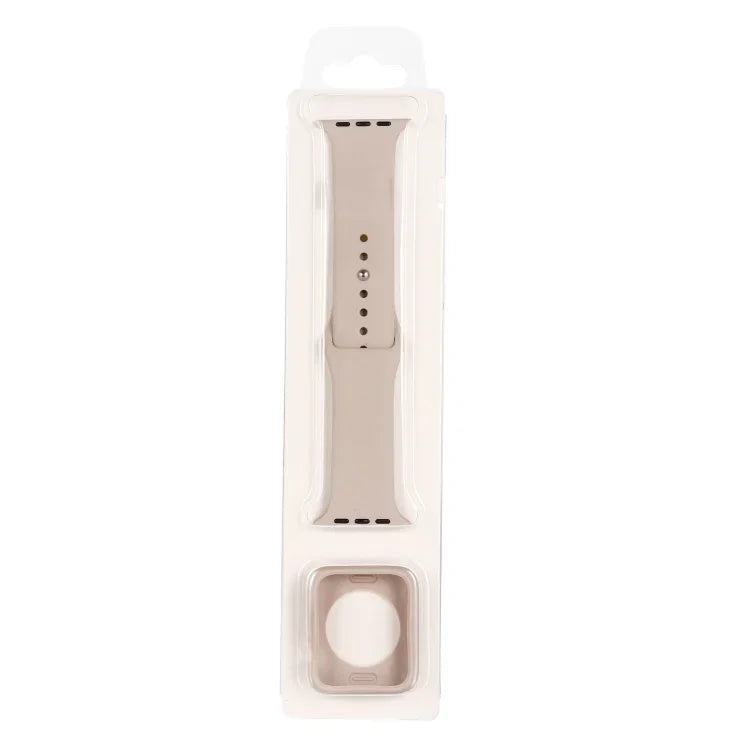 Silicone Replacement Strap Watchband + Watch Protective Case Set, For Apple Watch Series 3 & 2 & 1 38mm, For Apple Watch Series 3 & 2 & 1 42mm