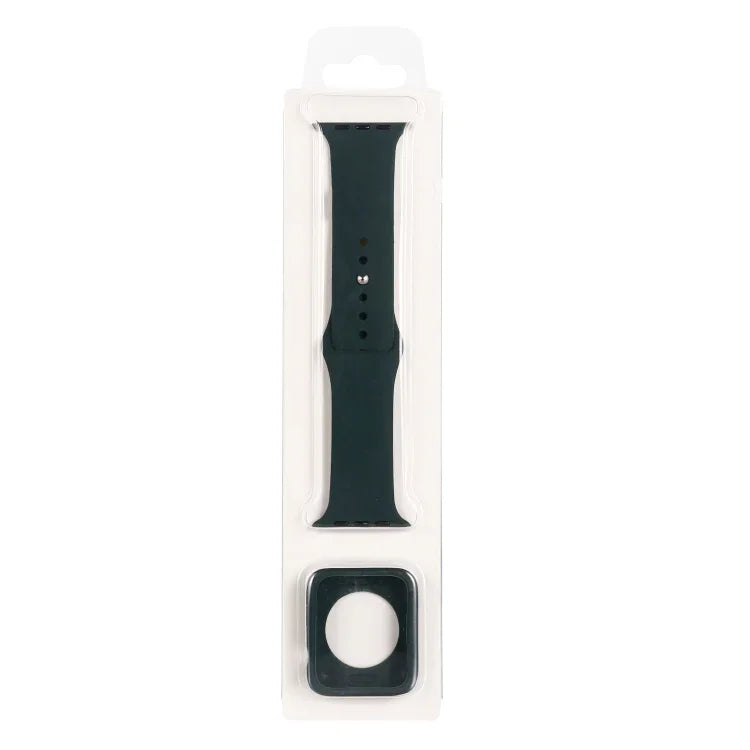 Silicone Replacement Strap Watchband + Watch Protective Case Set, For Apple Watch Series 3 & 2 & 1 38mm, For Apple Watch Series 3 & 2 & 1 42mm