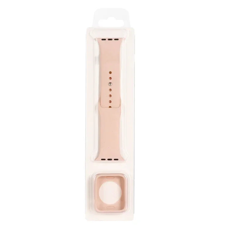 Silicone Replacement Strap Watchband + Watch Protective Case Set, For Apple Watch Series 3 & 2 & 1 38mm, For Apple Watch Series 3 & 2 & 1 42mm