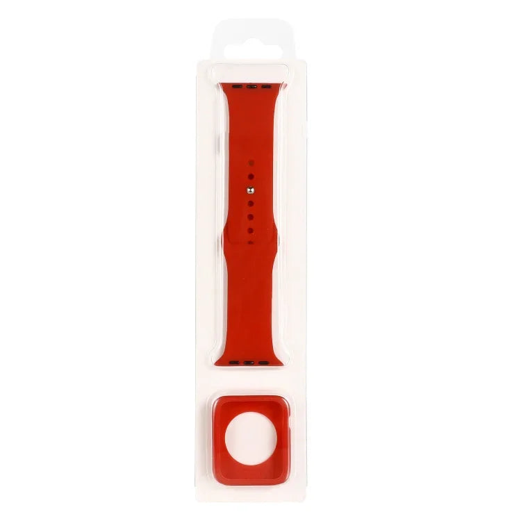 Silicone Replacement Strap Watchband + Watch Protective Case Set, For Apple Watch Series 3 & 2 & 1 38mm, For Apple Watch Series 3 & 2 & 1 42mm