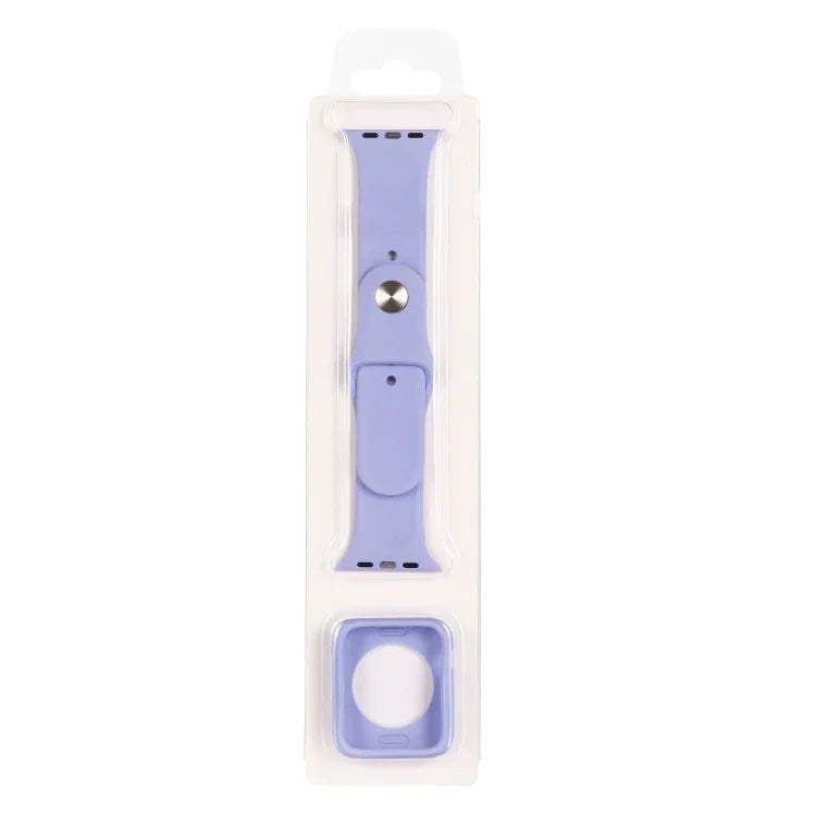 Silicone Replacement Strap Watchband + Watch Protective Case Set, For Apple Watch Series 3 & 2 & 1 38mm, For Apple Watch Series 3 & 2 & 1 42mm