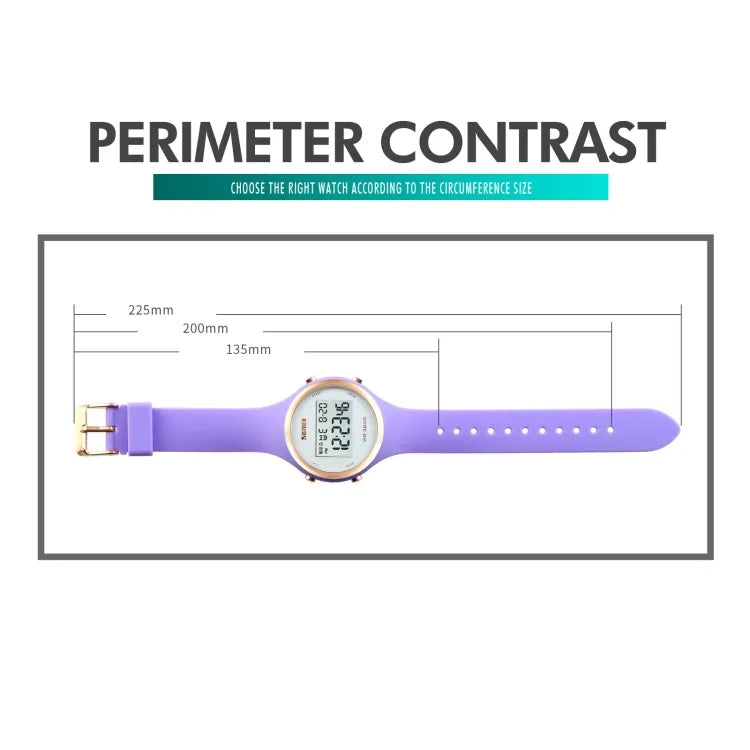 SKMEI 1720 Round Dial LED Digital Display Luminous Silicone Strap Electronic Watch