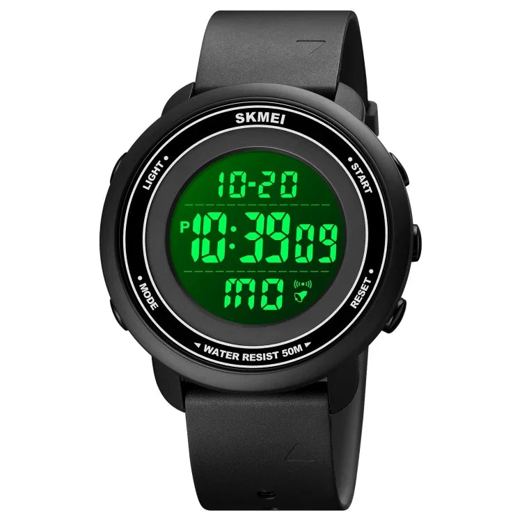 SKMEI 1736 Triplicate Round Dial Timing LED Digital Display Luminous Electronic Watch