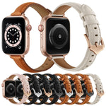 Business Style Leather Replacement Strap Watchband For Apple Watch Series, 7 41mm / 6 & SE & 5 & 4 40mm / 3 & 2 & 1 38mm, 7 45mm / 6 & SE & 5 & 4 44mm / 3 & 2 & 1 42mm