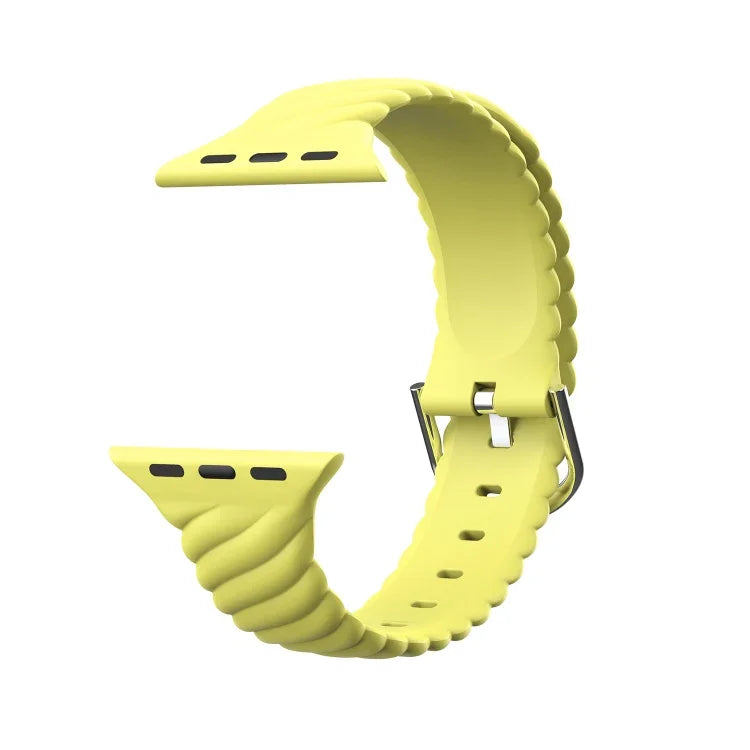 Solid color Twist Silicone Replacement Strap Watchband For Apple Watch Series, 7 41mm / 6 & SE & 5 & 4 40mm / 3 & 2 & 1 38mm, 7 45mm / 6 & SE & 5 & 4 44mm / 3 & 2 & 1 42mm