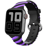 Two-color Twist Silicone Replacement Strap Watchband For Apple Watch Series, 7 41mm / 6 & SE & 5 & 4 40mm / 3 & 2 & 1 38mm, 7 45mm / 6 & SE & 5 & 4 44mm / 3 & 2 & 1 42mm