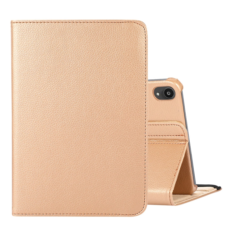 360 Degree Rotation Litchi Texture Flip Leather Case with Holder, For iPad mini 6 / mini 2024