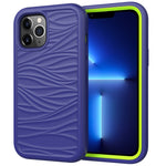 Wave Pattern 3 in 1 Silicone + PC Shockproof Protective Case, For iPhone 13 mini, For iPhone 13, For iPhone 13 Pro, For iPhone 13 Pro Max