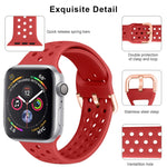 Silicone Replacement Watchband For Apple Watch Series, 7 45mm / 6 & SE & 5 & 4 44mm / 3 & 2 & 1 42mm