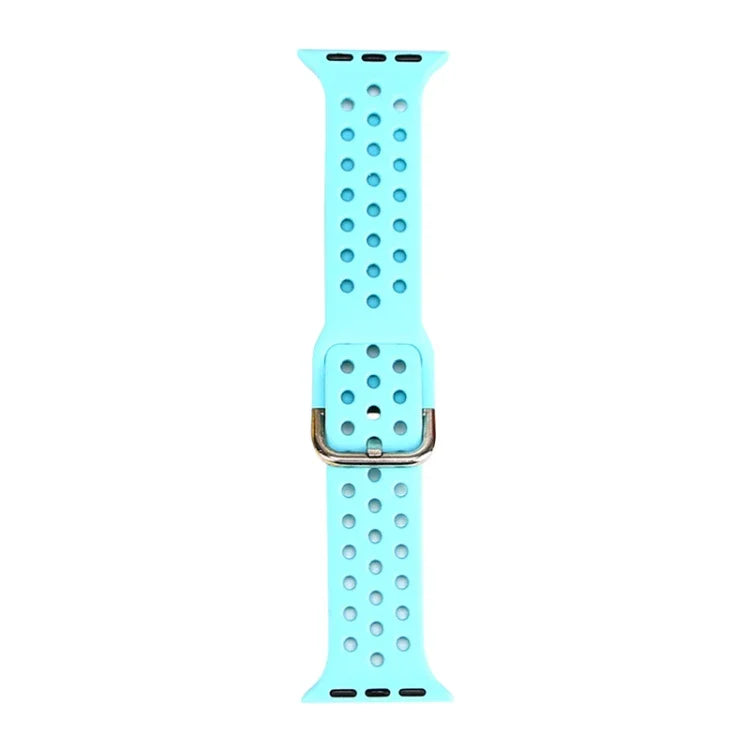 Silicone Replacement Watchband For Apple Watch Series, 7 41mm / 6 & SE & 5 & 4 40mm / 3 & 2 & 1 38mm
