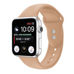 Double Nail Silicone Replacement Strap Watchband For Apple Watch Series, 7 45mm / 6 & SE & 5 & 4 44mm / 3 & 2 & 1 42mm, 7 41mm / 6 & SE & 5 & 4 40mm / 3 & 2 & 1 38mm