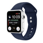 Double Nail Silicone Replacement Strap Watchband For Apple Watch Series, 7 45mm / 6 & SE & 5 & 4 44mm / 3 & 2 & 1 42mm, 7 41mm / 6 & SE & 5 & 4 40mm / 3 & 2 & 1 38mm