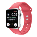 Double Nail Silicone Replacement Strap Watchband For Apple Watch Series, 7 45mm / 6 & SE & 5 & 4 44mm / 3 & 2 & 1 42mm, 7 41mm / 6 & SE & 5 & 4 40mm / 3 & 2 & 1 38mm