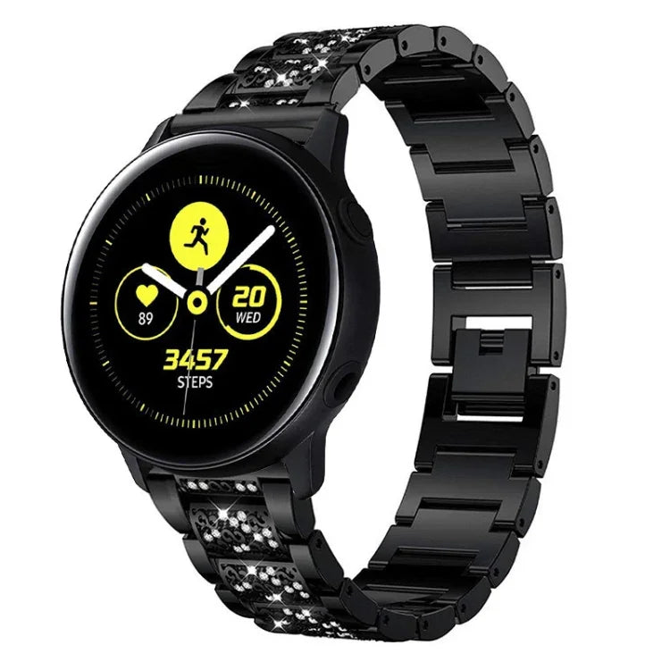 Three-beads Diamond Steel Replacement Strap Watchband, For Samsung Galaxy Watch Active2