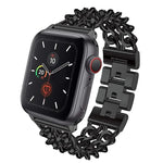 Metal Cowboy Replacement Strap Watchband For Apple Watch Series, 7 41mm / 6 & SE & 5 & 4 40mm / 3 & 2 & 1 38mm, 7 45mm / 6 & SE & 5 & 4 44mm / 3 & 2 & 1 42mm