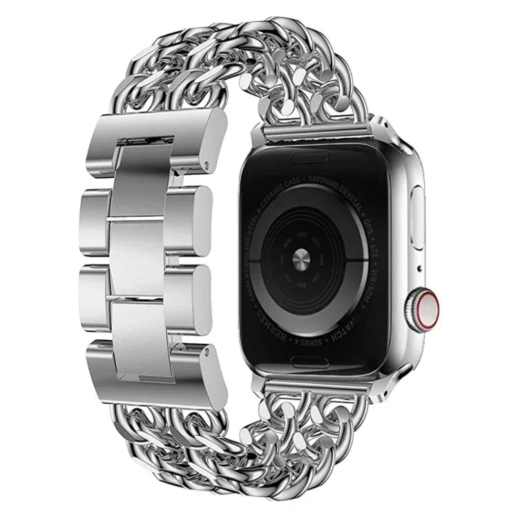 Metal Cowboy Replacement Strap Watchband For Apple Watch Series, 7 41mm / 6 & SE & 5 & 4 40mm / 3 & 2 & 1 38mm, 7 45mm / 6 & SE & 5 & 4 44mm / 3 & 2 & 1 42mm