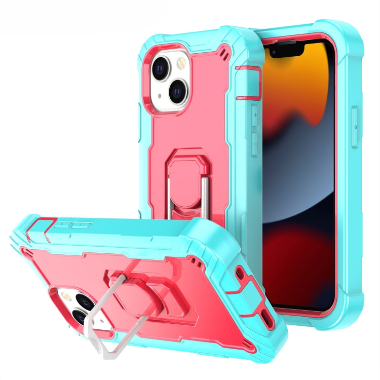 PC + Rubber 3-layers Shockproof Protective Case with Rotating Holder, For iPhone 13 mini, For iPhone 13, For iPhone 13 Pro, For iPhone 13 Pro Max
