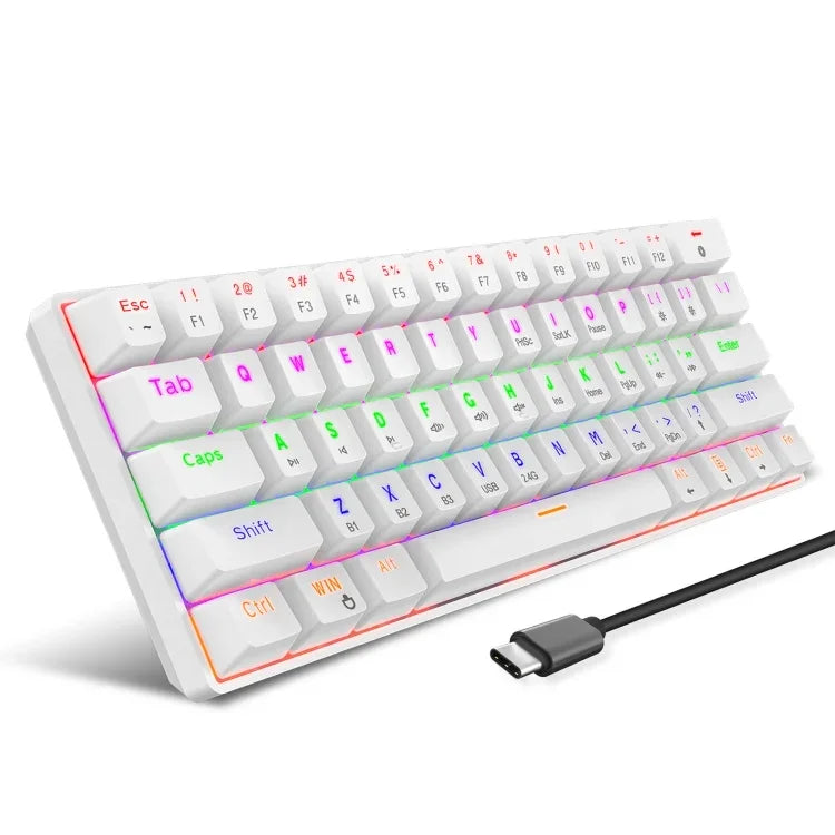HXSJ L800 61 Keys Bluetooth 5.0 / 2.4G Wireless / Type-C Wired Three Modes Blue Shaft Mechanical Keyboard
