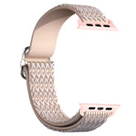 Adjustable Rhombic Texture Elastic Replacement Strap Watchband For Apple Watch Series, 7 45mm / 6 & SE & 5 & 4 44mm / 3 & 2 & 1 42mm, 7 41mm / 6 & SE & 5 & 4 40mm / 3 & 2 & 1 38mm