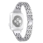 Double Row Diamond Alloy Watchband, For Apple Watch Series 7 41mm / 6 & SE & 5 & 4 40mm / 3 & 2 & 1 38mm