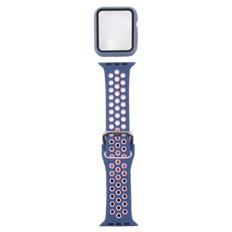 Silicone Replacement Strap Watchband + Protective Case with Screen Protector Set For Apple Watch Series, 3 & 2 & 1 38mm, For Apple Watch Series 6 / 5 / 4 / Watch SE 40mm