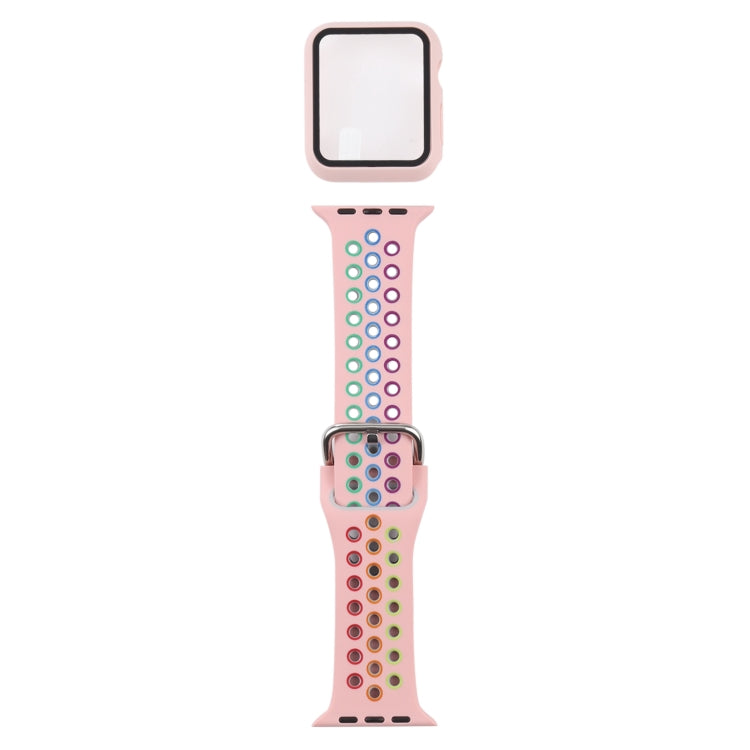 Silicone Replacement Strap Watchband + Protective Case with Screen Protector Set For Apple Watch Series, 3 & 2 & 1 38mm, For Apple Watch Series 6 / 5 / 4 / Watch SE 40mm