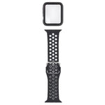 Silicone Replacement Strap Watchband + Protective Case with Screen Protector Set For Apple Watch Series, 3 & 2 & 1 42mm, For Apple Watch Series 6 / 5 / 4 / Watch SE 44mm