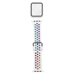 Silicone Replacement Strap Watchband + Protective Case with Screen Protector Set For Apple Watch Series, 3 & 2 & 1 42mm, For Apple Watch Series 6 / 5 / 4 / Watch SE 44mm
