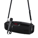 New Rixing NR-6012M Bluetooth 5.0 Portable Outdoor Karaoke Wireless Bluetooth Speaker with Microphone & Shoulder Strap, NR-6012M(Black), NR-6012M(Red), NR-6012M(Blue), NR-6012M(Green)