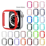 Shockproof PC Protective Case with Tempered Glass Film, For Apple Watch Series 9 / 8 / 7 41mm, For Apple Watch Series 9 / 8 / 7 45mm, For Apple Watch Series 8 / 7 41mm
