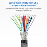 100W USB-C / Type-C Elbow to USB-C / Type-C Male Full-function Data Cable with E-mark, 0.5m, 1m, 1.5m