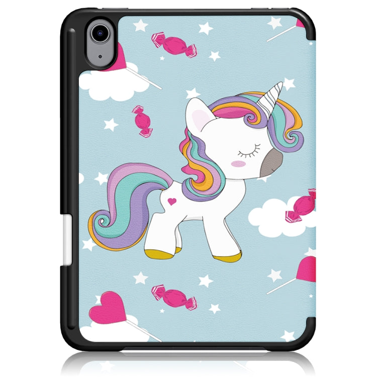 Painted Pattern TPU Horizontal Flip Leather Case with Three-folding Holder & Pen Slot & Sleep / Wake-up Function, For iPad mini 2024 / mini 6