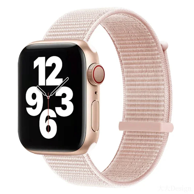 Hook and Loop Fastener Dual Section Replacement Watchband For Apple Watch Series, 7 41mm / 6&SE&5&4 40mm / 3&2&1 38mm, 7 45mm / 6&SE&5&4 44mm / 3&2&1 42mm