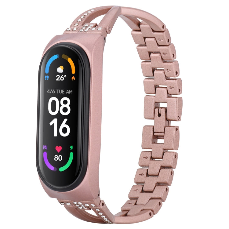 X-shaped Diamond Alloy Replacement Strap Watchband, For Xiaomi Mi Band 6 / 5, For Xiaomi Mi Band 4 / 3