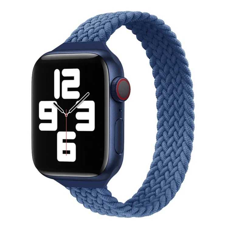 Small Waist Single Loop Nylon Braid Replacement Watchband For Apple Watch Series, XS 130mm, XS 135mm, 7 41mm / 6&SE&5&4 40mm / 3&2&1 38mm